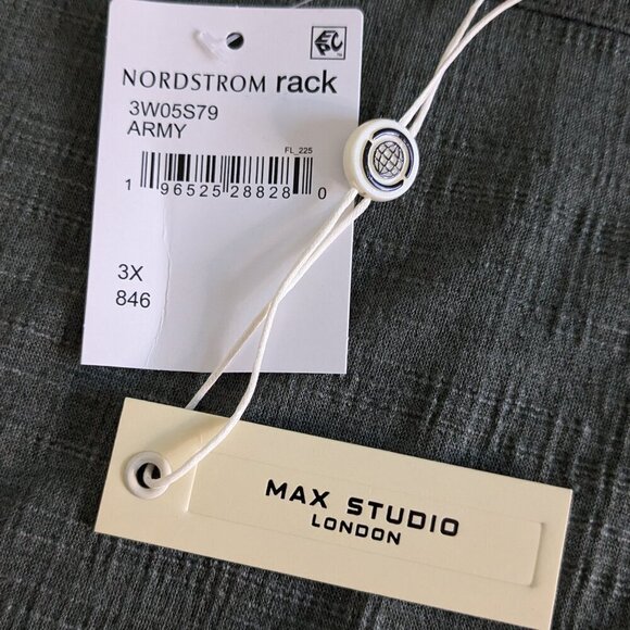 Max Studio Cinched Sleeve Top Size 3X Green Jersey Dropped-Shoulder T-Shirt NWT - Picture 10 of 15